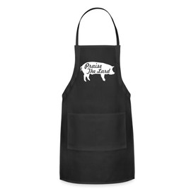 Spreadshirt Praise The Lard Pork BBQ Apron, One Size, black