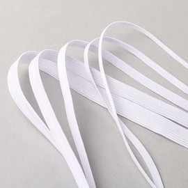 AMORNPHAN Elastic Band for Sewing White 6MM (1/4") Width 12 Yard. Heavy Stretch Strong Elastic String for DIY Crafting and Knitting, Elastic for Sewing for Waistband, Pants, Cloths, Wig No.8 (6 mm)