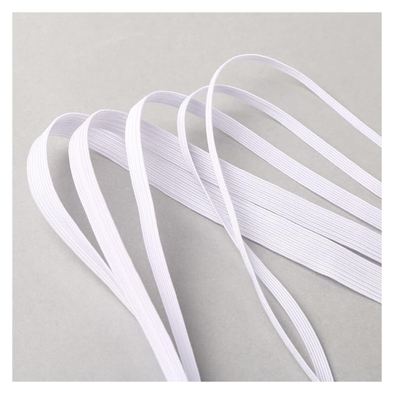 AMORNPHAN Elastic Band for Sewing White 6MM (1/4") Width 12