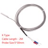 WOWOWO 2m Thermocouple Temperature Sensor Type K 0-600℃ 5*30mm Probe