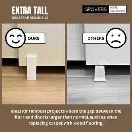 Universal Adjustable Height Sliding Closet Door Floor Guide Bracket - White - Grovers Home Solutions