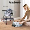 SNKOURIN Laundry Cart, Heavy Duty Steel Wire Laundry Cart with