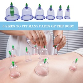 12-Cup Biomagnetic Chinese Cupping Therapy Set - Professional Chinese Acupoint Cupping Therapy Sets Suction Hijab Cupping Set with Vacuum Magnetic Pump Cellulite Cupping Massage Kit