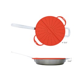 AirHood Silicone Splatter Screen, 2-in-1 Trivet & Splatter Screen, Orange