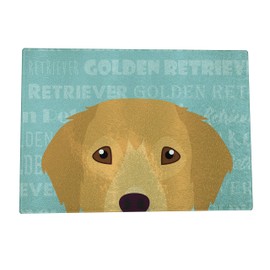 Mystic Sloth Adorable Dog Breed Design Glass Cutting Board (11"x15", Golden Retriever)