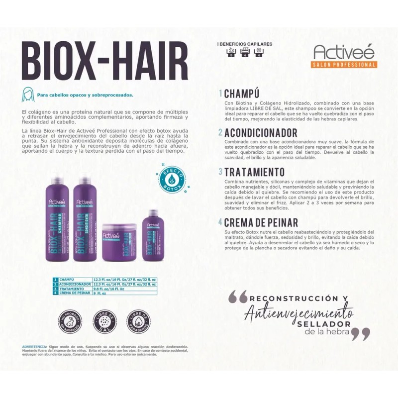 Acondicionador Professional Biotin+Colagena Renueva Nutre y Fortalece Cabellos Opacos y