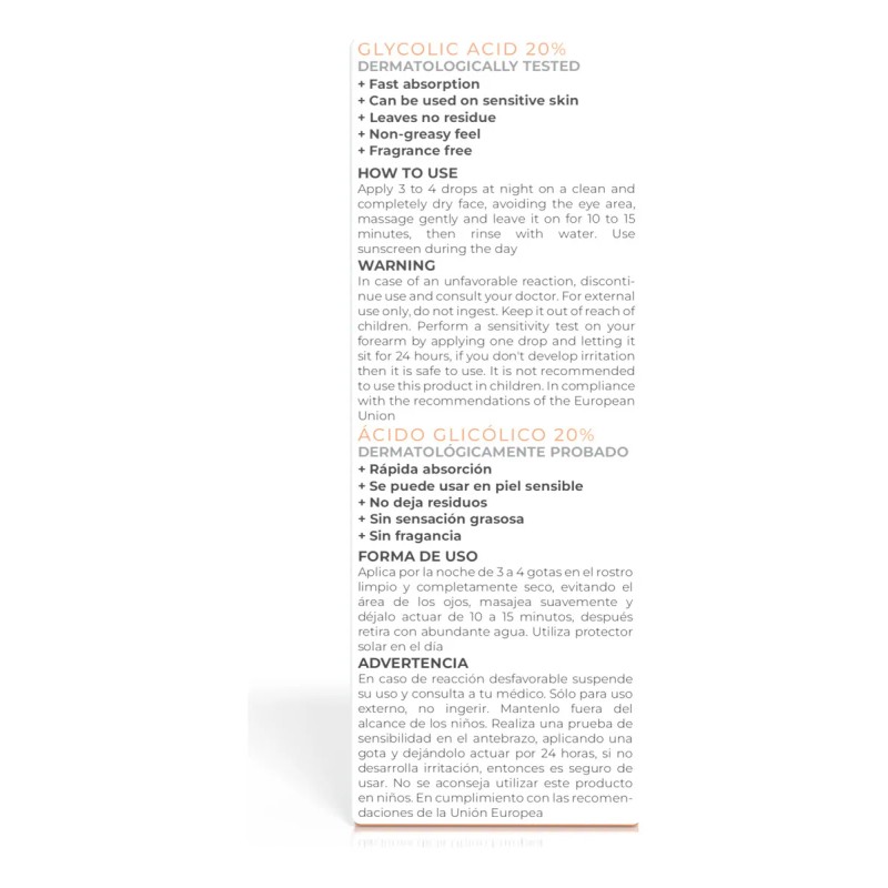Simply Solution suero facial 20 % ácido glicólico, exfoliación intensa