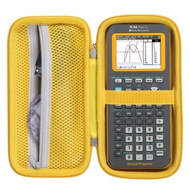 Khanka Hard Travel Case Replacement for Texas Instruments TI-83 Plus/TI-84 Plus/TI-84 Plus CE Color Graphing Calculator, Case Only (Black, Orange)