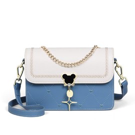 Jopchunm Bolsos de hombro acolchados con dije para mujer, Azul