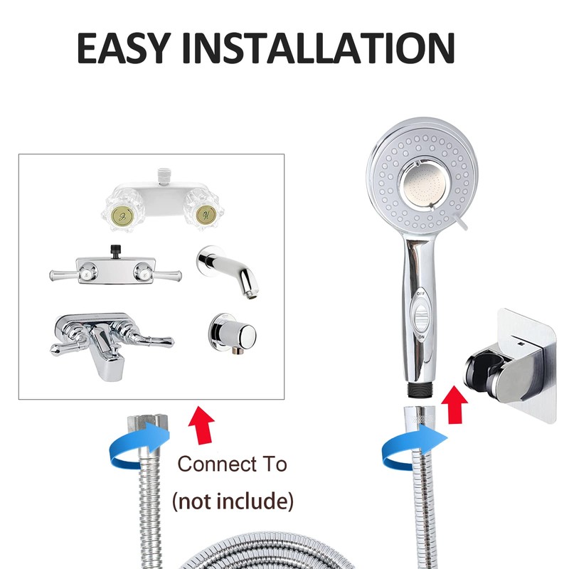 sisiten RV Shower Head with Hose and on off switch