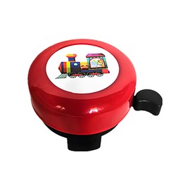 TPZORJX 1 x Children's Bicycle Bell, Mini Aluminium Loud Bicycle Bell, Mountain Bike Accessories, Children's Bicycle, Scooter (Red Cartoon Train)