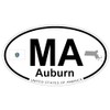 US Decal, Inc. Auburn, Massachusetts Oval Sticker with State Flag