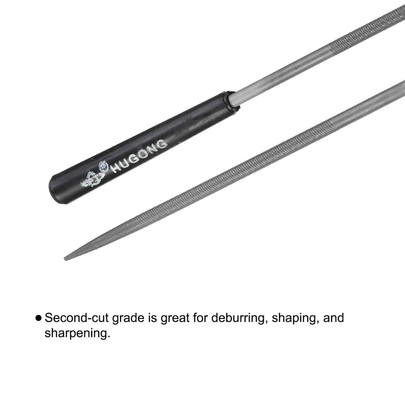 sourcing map 10Pcs Second Cut Steel Round Needle File W