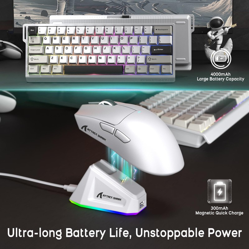 ATTACK SHARK X11 Mouse and X60 HE Keyboard Wireless Gaming