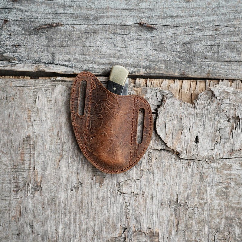 Folding Knife Sheath Pocket for 4" -5 inch Knives,Leather Knife