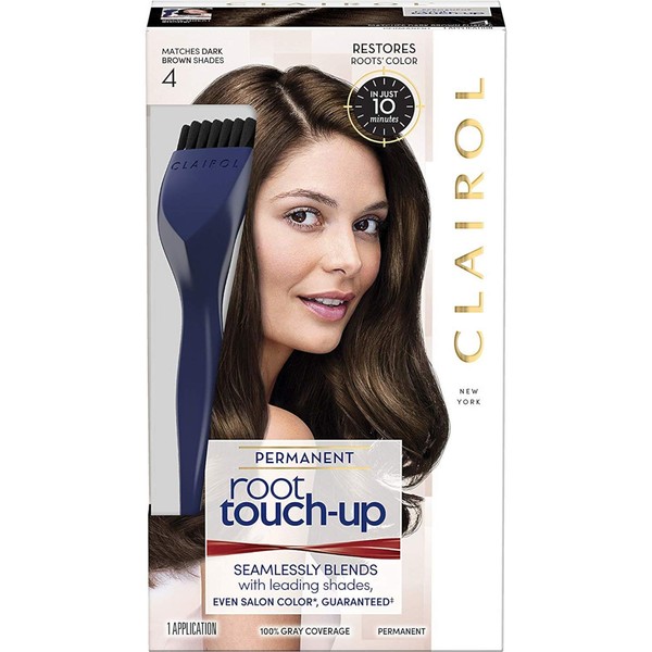Clairol Permanent Root Touch-Up Kit, Dark Brown 4, 1 Application each (Value Pack of 12)