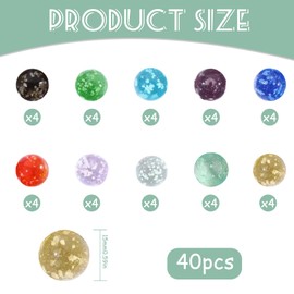 SHIQUAN Murmeln Glas, 40 Stück Murmeln Kinder, 16mm Glasmurmeln Bunt, Glasmurmeln im Dunkeln Leuchten, Bälle für Bällebad, Geeignet für Murmelspiele, Heimdekoration (10 Farben)