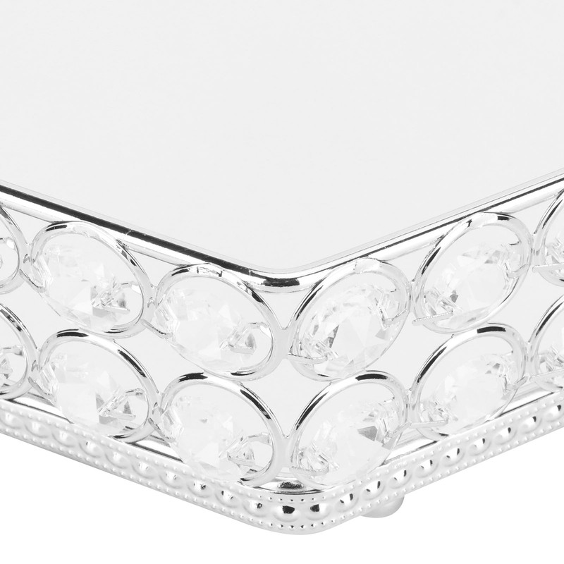 Crystal Tray Mirror Hex Shaped Multifunctional Dessert Pastry Fruit Storage