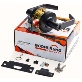 Boomerang Classroom Function - ADA Commercial Door Lever Lock - Heavy-Duty Locking Door Handle, Cylindrical Lever Lock, Non-Handed Grade 2, Matte Black (US19), Classroom