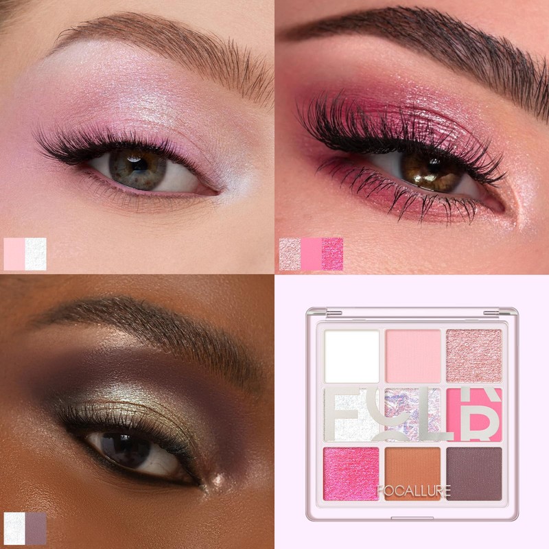 FOCALLURE Shimmer Matte Eyeshadow Palette,Smooth Mineral Eyeshadow Pigment,Easy to Create