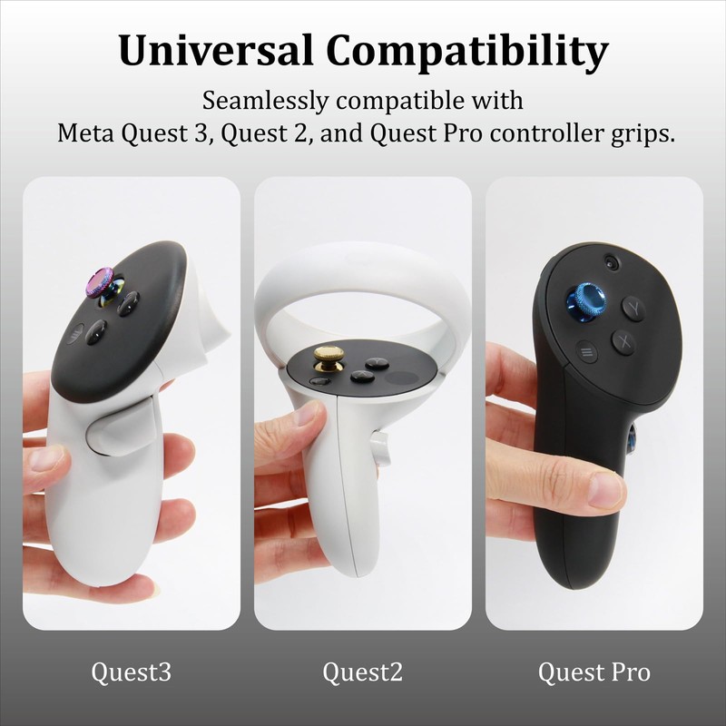 VRbrother 2PCS Metal Thumbsticks Replacement Compatible for Meta Quest3,quest3S,Oculus Quest2,Quest