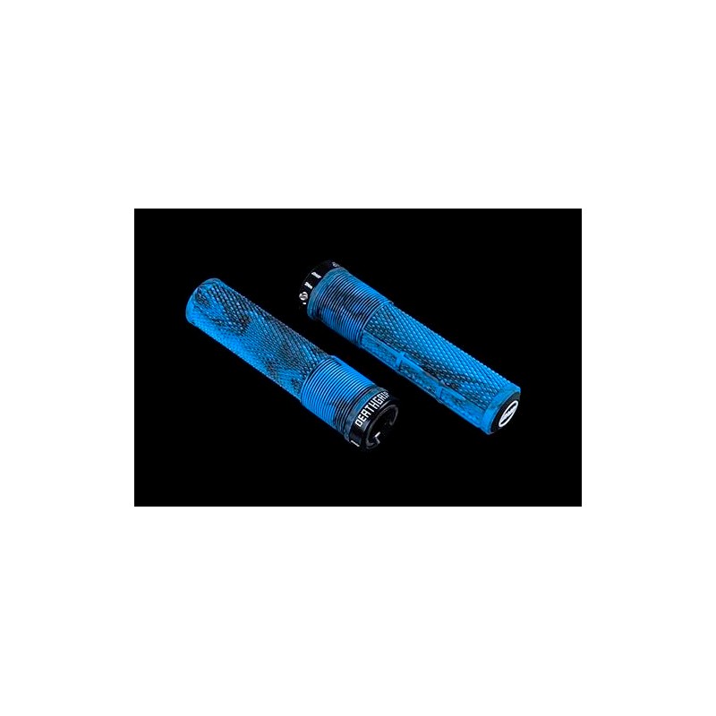 DMR Deathgrip 2 Flangeless Handlebar Grips (Blue Marble, Thin)
