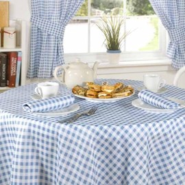Emma Barclay Molly - Gingham Table Cloth in Blue - 63" (160cm) Round