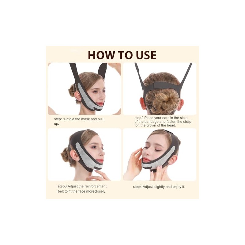 Mascarilla lifting V Line de grafeno, correa lifting facial para