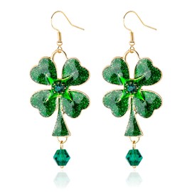 AWAVM St Patrick's day Earrings, Clover Earrings for Girls Women, Good Luck Shamrocks Jewelry, Charm Irish Party Gift