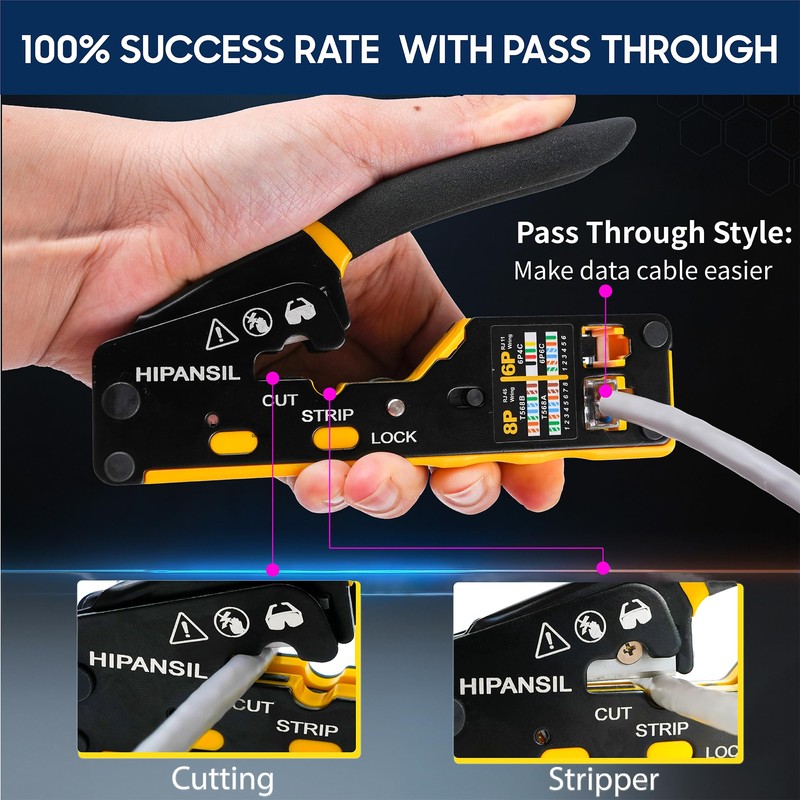 RJ45 Crimp Tool, Ethernet Crimper Tool Kit With CARRYING CASE,