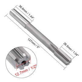 sourcing map Straight Shank HSS-H7 Clamping Reamer 1/2 Inch Machine Milling Cutter