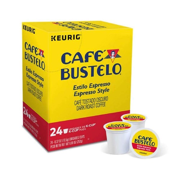 Keurig Coffee Pods K-Cups 16 / 18 / 22 / 24 Count Capsules ALL BRANDS / FLAVORS (24 Pods Cafe Bustelo - Espresso Style)