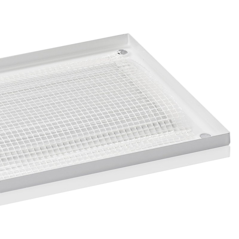 300x100mm / 12x4 inch White Metal Ventilation Grille with Flyscreen