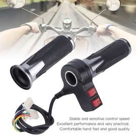 MUNEFE 1Pair 3 Speed Gear Throttle Handle Grips, Electric Bike Throttle Grip, Motorcycle Grips for Electric Bikes, Scooters, Tricycles, Etc