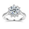Aurora & Fiori Flower Moissanite Engagement Rings for Women,Women's 925