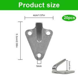 Amfrpar Pack of 20 Three-Hole Tarpaulin Hooks, Net Hooks for Trailer Net, Mounting Hooks, Guy Hooks, Metal Tarpaulin Attachment for Tarpaulins, Load Securing Tailboard