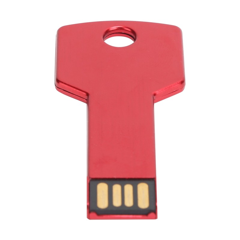 Red USB Flash Drive Aluminum Alloy Key Shape Memory U