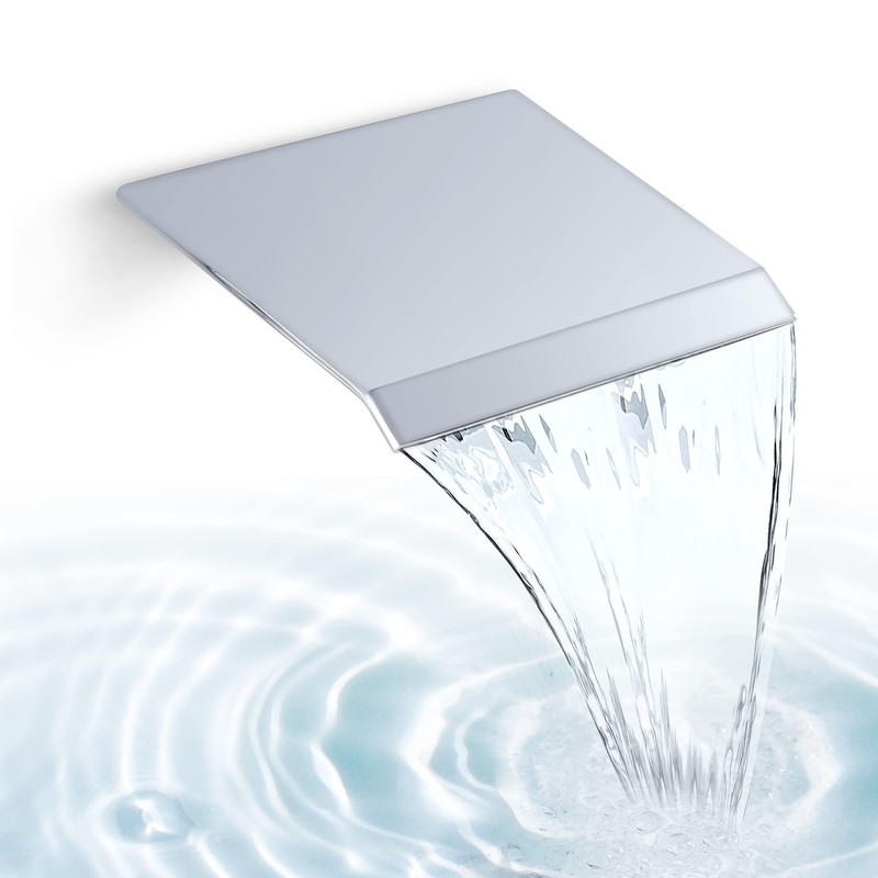 AZOS Waterfall Bath Spout Wall Mount Tub Filler Brass Waterfall