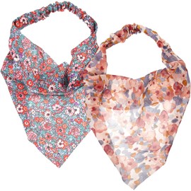 Amosfun Pañuelo Elástico Pelo Mujer Triángulo Diseño Floral, Tela y Transpirable, Diadema Bandana para Cabeza, Accesorio Cabello Mujer para Diario, Fiestas y Viaje