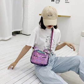 KESYOO Womens Zipper Wallet Reversible Crossbody Purse Mermaid Glitter Sequin Shoulder Bag Shiny Satchel Tote Bling Handbag for Women Girl Women's Crossbody Handbags