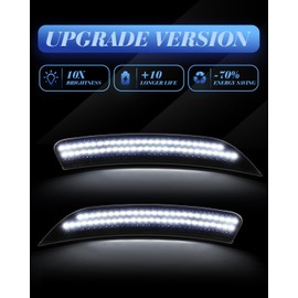 NEIFILES LED White Side Marker Light Compatible with Chrysler 200 Sedan 2015 2016 2017 Smoked Lens Fender Bumper White Lamps Pack of 4