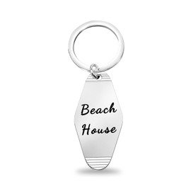 TGBJE Key To The Beach House Gift For New Home Beach Theme Keychain Beach House Owner Gift Vintage Motel Inspired Keychain (Beach House)