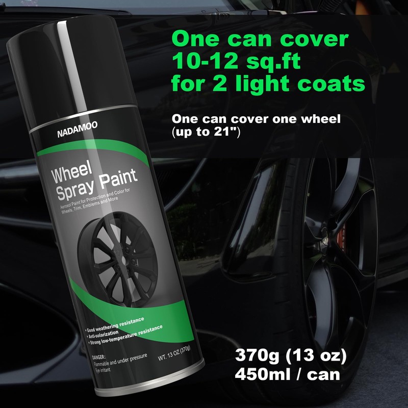 NADAMOO Aluminum Wheel Spray Paint, Aerosol Car Rim Paint for