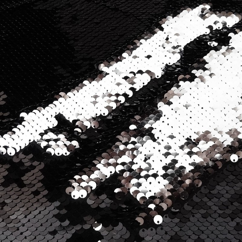 San Tungus 14"x14" Black and Silver Mermaid Throw Pillow,Two-Color Reversible