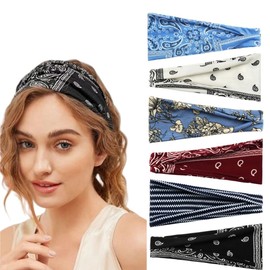 Fashionable Women’s Bohemian Wide Headbands: A Set of 6 Hair Accessories Ideal for Yoga and Workouts