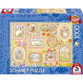 Schmidt Spiele 59792 Noble Cats in Blossoms Jigsaw Puzzle 1000 Pieces Multi-Coloured