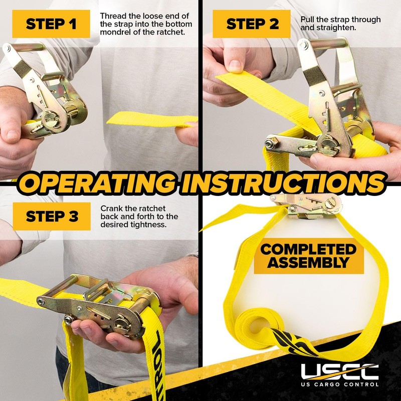 US Cargo Control Endless Ratchet Straps (4-Pack), 2 Inch Wide