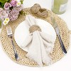 Woven Napkin Rings Set of 6, Farmhouse Jute Napkin Holders,