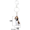 NEWEI Acrylic Sewwt Beagles Dog Keyring Rings Pendant Pet Jewellery