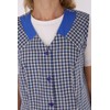Schuerzenfabrik Button Gown Women's Mixed Fabric Checked Apron Sleeveless Cooking